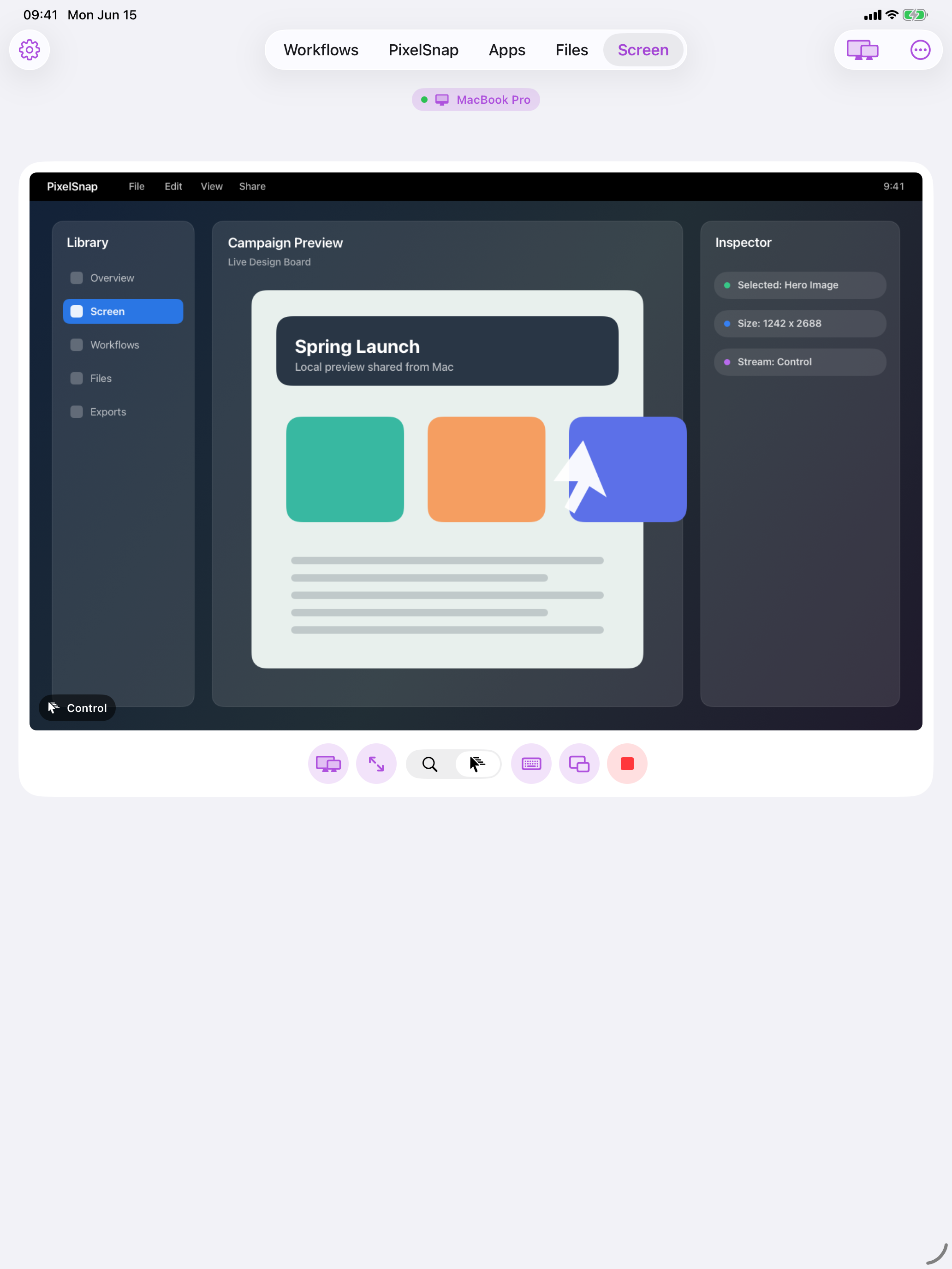 Cuevello Screen stream on iPad